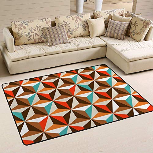 Grand tapis triangle velours marron corail 152x99 cm CHEHONG - 6