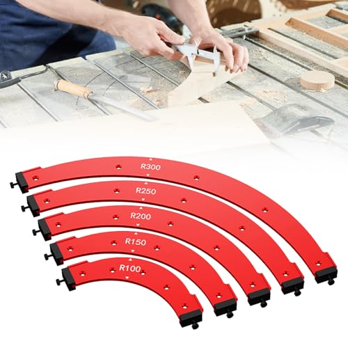 Runde Eckradius-Schablonen für Holzbearbeitung, Radius Jig Router Schablonen Ecke, Aluminiumlegierungs-Holzbrett-Bogenschneide-Hilfswerkzeug, Positionierungswerkzeug für innere äußere Bogenkante