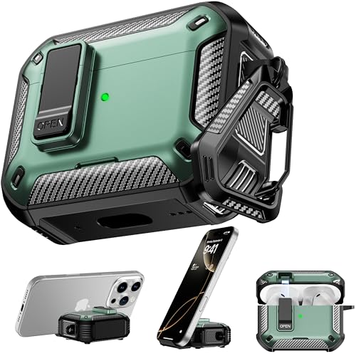Image of AirPods Pro 3 Case with Safety Lock Phone Stand Magsafe, Green