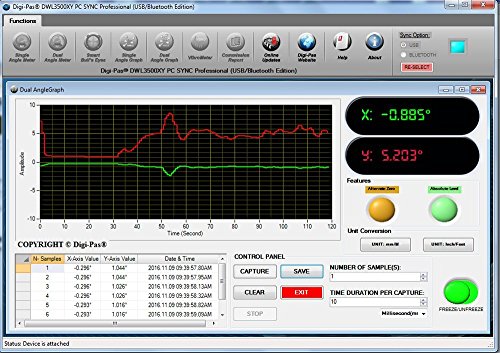 Image of Digi-Pas DWL3500XY 2-Axis Digital Master Precision Level & Inclinometer with BLUETOOTH, 0.0002 inch /ft (0.02mm /M) 6 Inch