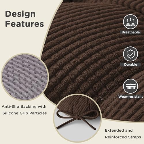 Image of AddGrace Chair Cushions for Dining Chairs Soft Kitchen Seat Cushions 18 inch x 18 inch x 3 inch Non-Slip Seat Pads Coffee Set of 2