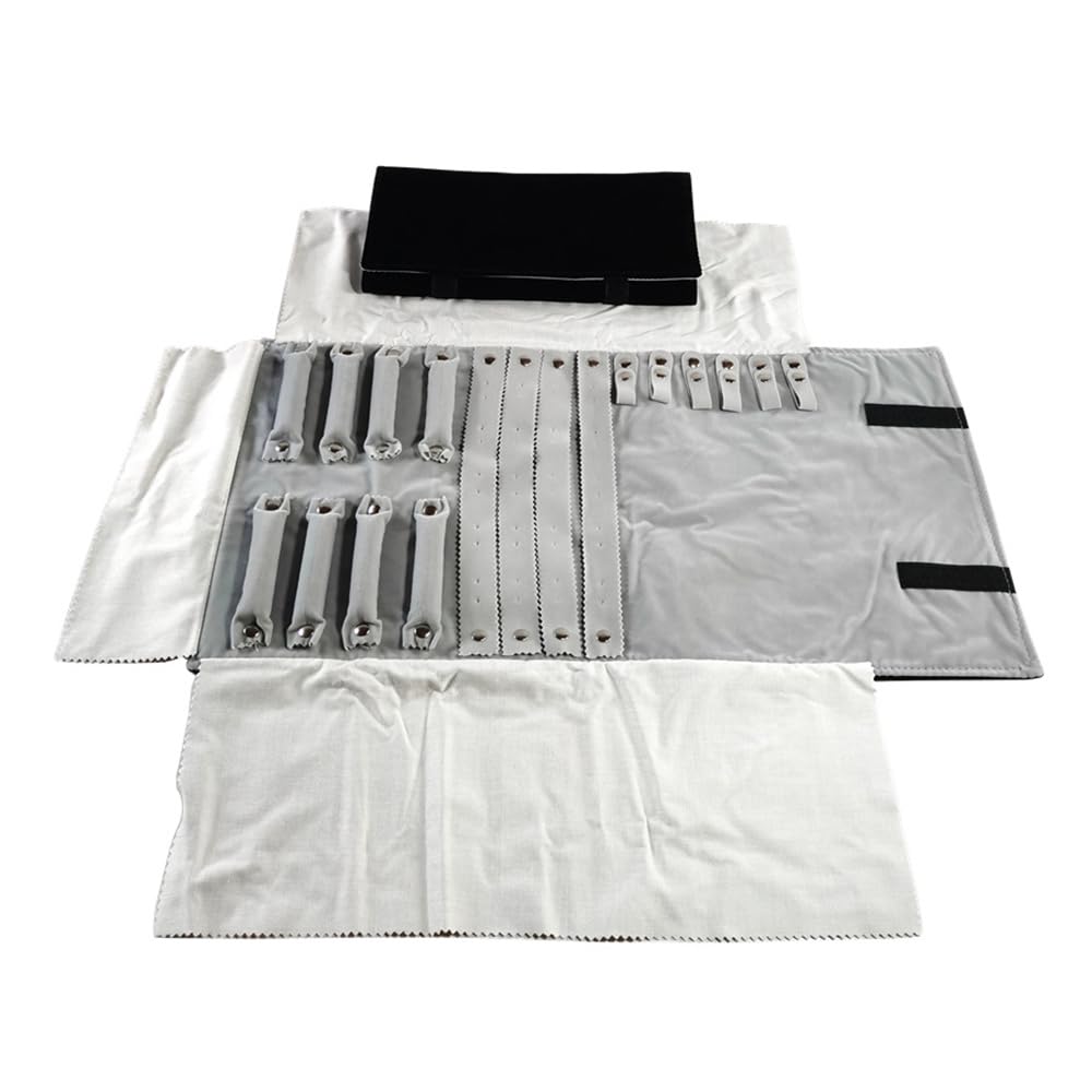 treachi Travel Roll Bag Jewelry Display Storage Organizer Multi-function Velvet Pouch