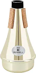 ROWELL Trompete mudo, ABS reto para trompete, leve para prática, acessórios para trompete para iniciantes. (dourado)