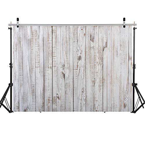 WOLADA 12x10FT Vintage Wood Backdrop Retro Rustic White Gray Wooden Floor Backdrops for Photography Kids Adult Photo Booth Video Shoot Vinyl Studio Prop 11890