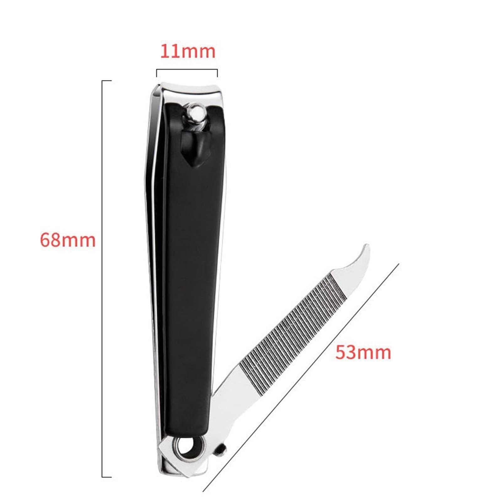 XIANGFAZJD Cortauñas 1 PCS Clipper de uñas de Acero Inoxidable, Conjunto de cortañas Grandes, Herramienta de decoración de uñas, Herramienta de Cuidado de uñas (Negro) (Size : L)