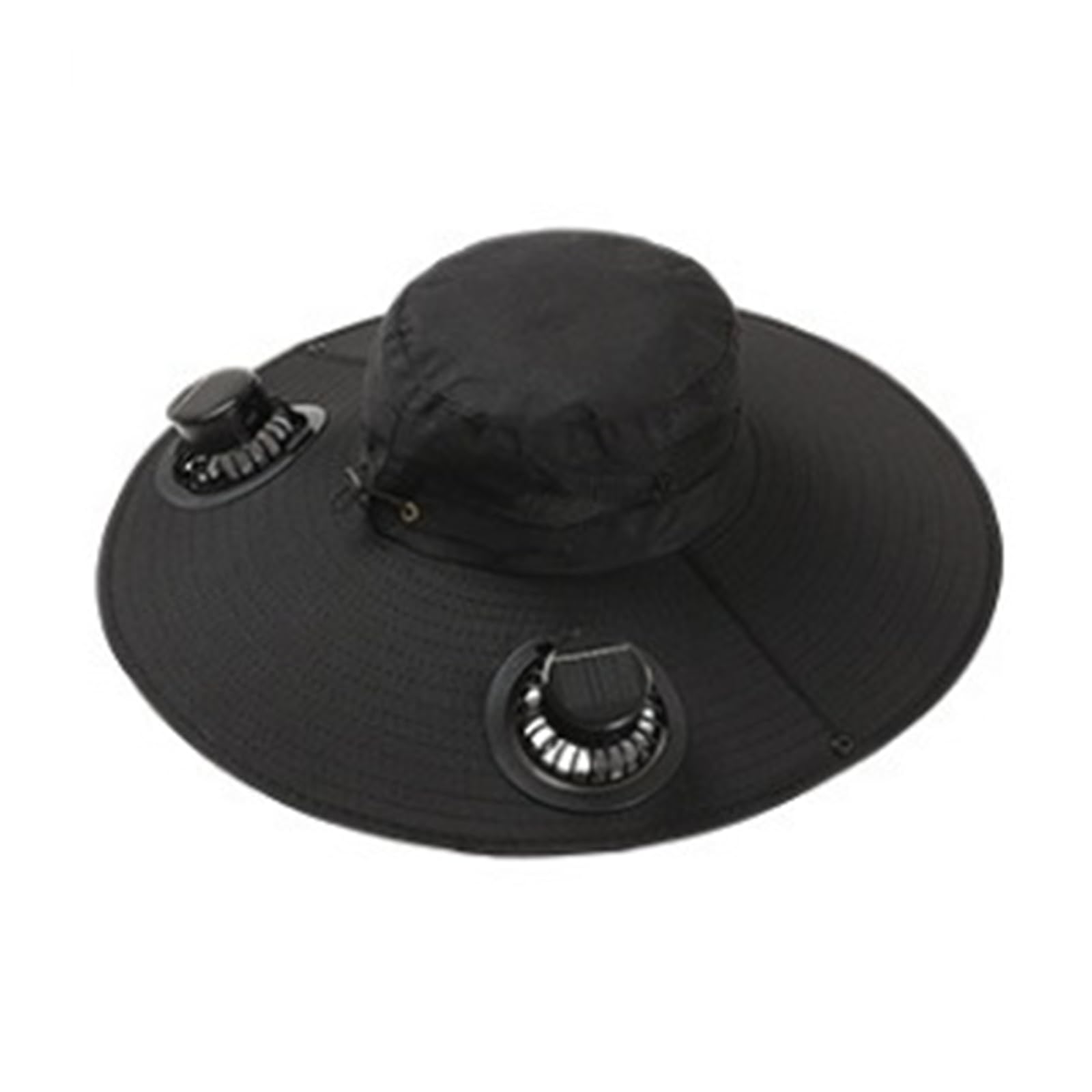 Sombrero de pesca con ventilador con 2 ventiladores solares para pesca al aire libre, camping, viajes
