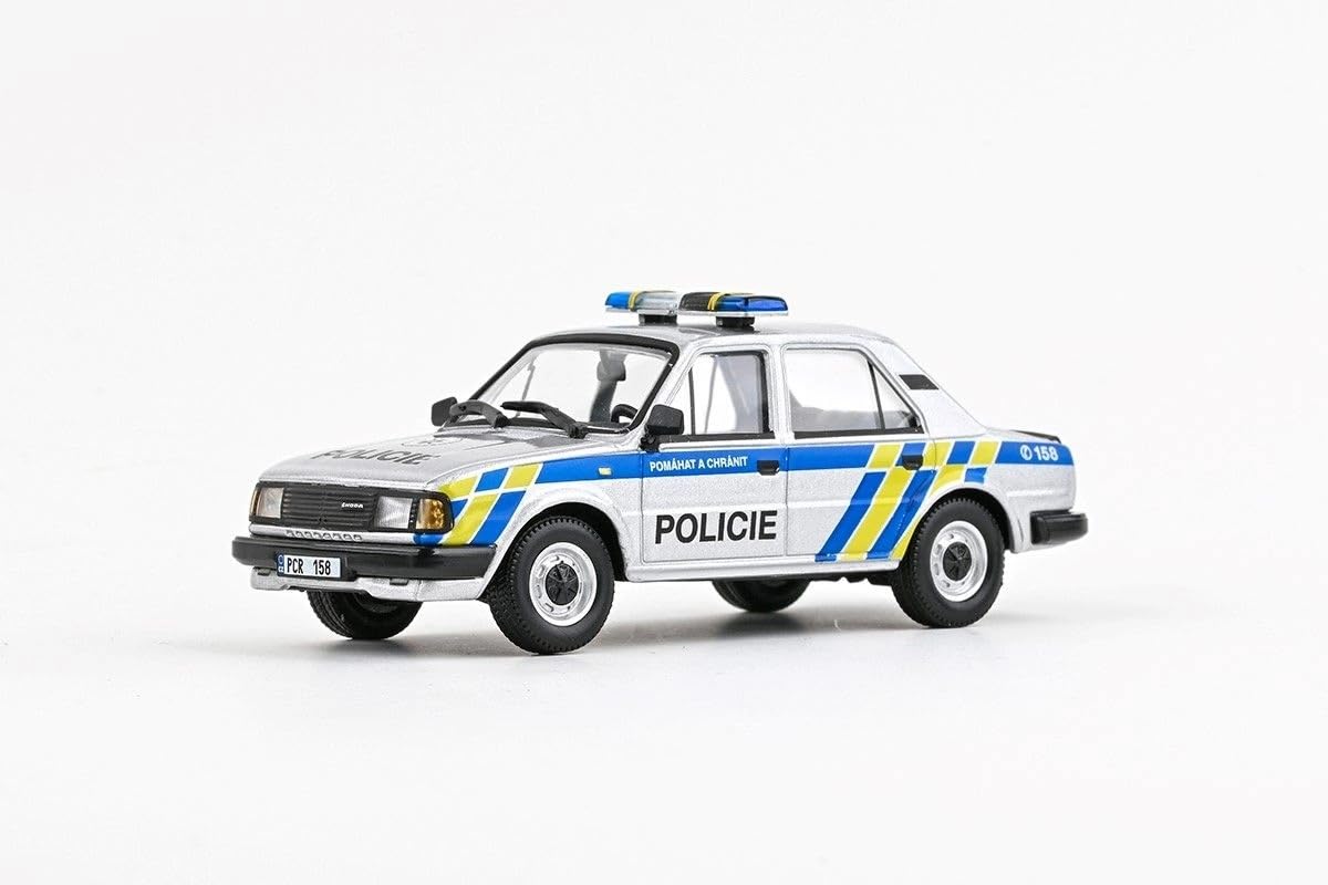 Skoda 120 l (1984) 1:43 odlew metalowy model samochodu, wierny model kolekcjonerski i zabawkowy samochód dla dzieci i dorosłych, miniaturowy pojazd jako prezent – policja