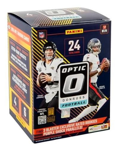 2024 Donruss Optic Football Trading Cards Blaster Box (Purple Shock)