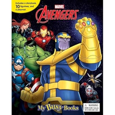 Marvel Avengers My Busy Books - Storybook, 10 figurines, playmat