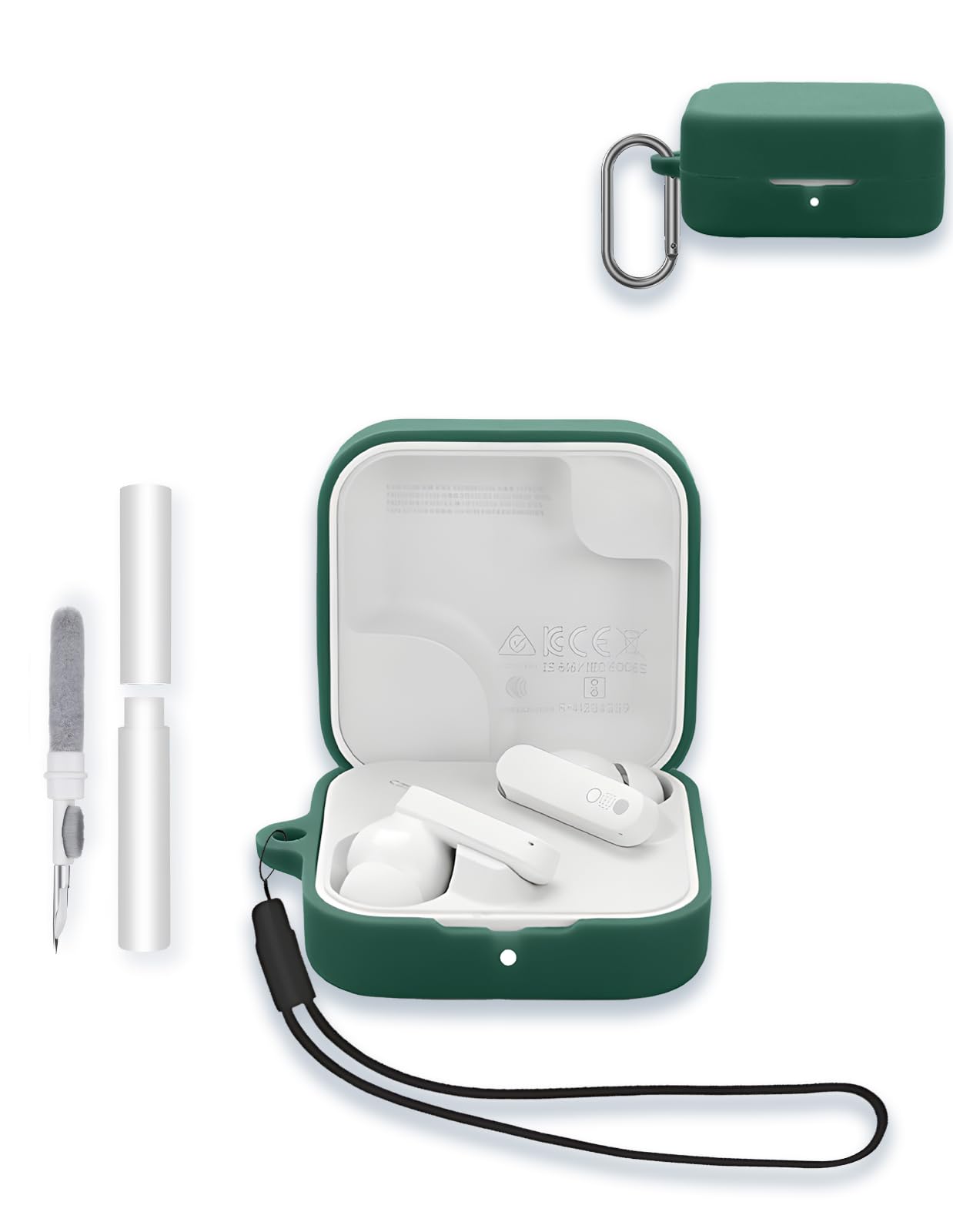 Case for CMF by Nothing Buds 2a True Wireless Earbuds, WUNIAK Soft Silicone Protective Portable Scratch Shock Resistant Shell with Cleaner Kit &