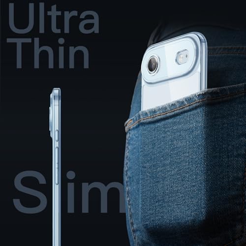 Image of JETech Slim Case for iPhone Air with Camera Lens Full Protection, Ultra-Thin Lightweight Clear Minimalist Protective Phone Cover, 6.5-Inch Display (Sky Blue)