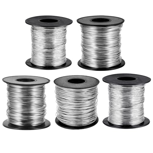 5 Rolls Jewelry Wire for Jewelry Making 18 20 22 24 26 Gauge Stainless Steel Silver Wire Kit Beading Bendable Craft Wires Tarnish Resistant Beading Wires for Making Crafts