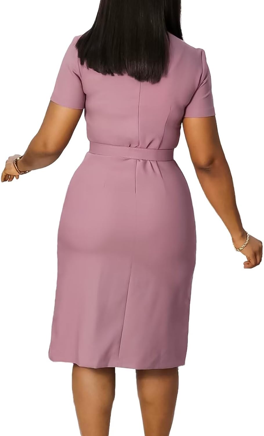 Women's Vintage Midi Cocktail Sheath Bodycon Fashion Business Pencil Work Dress