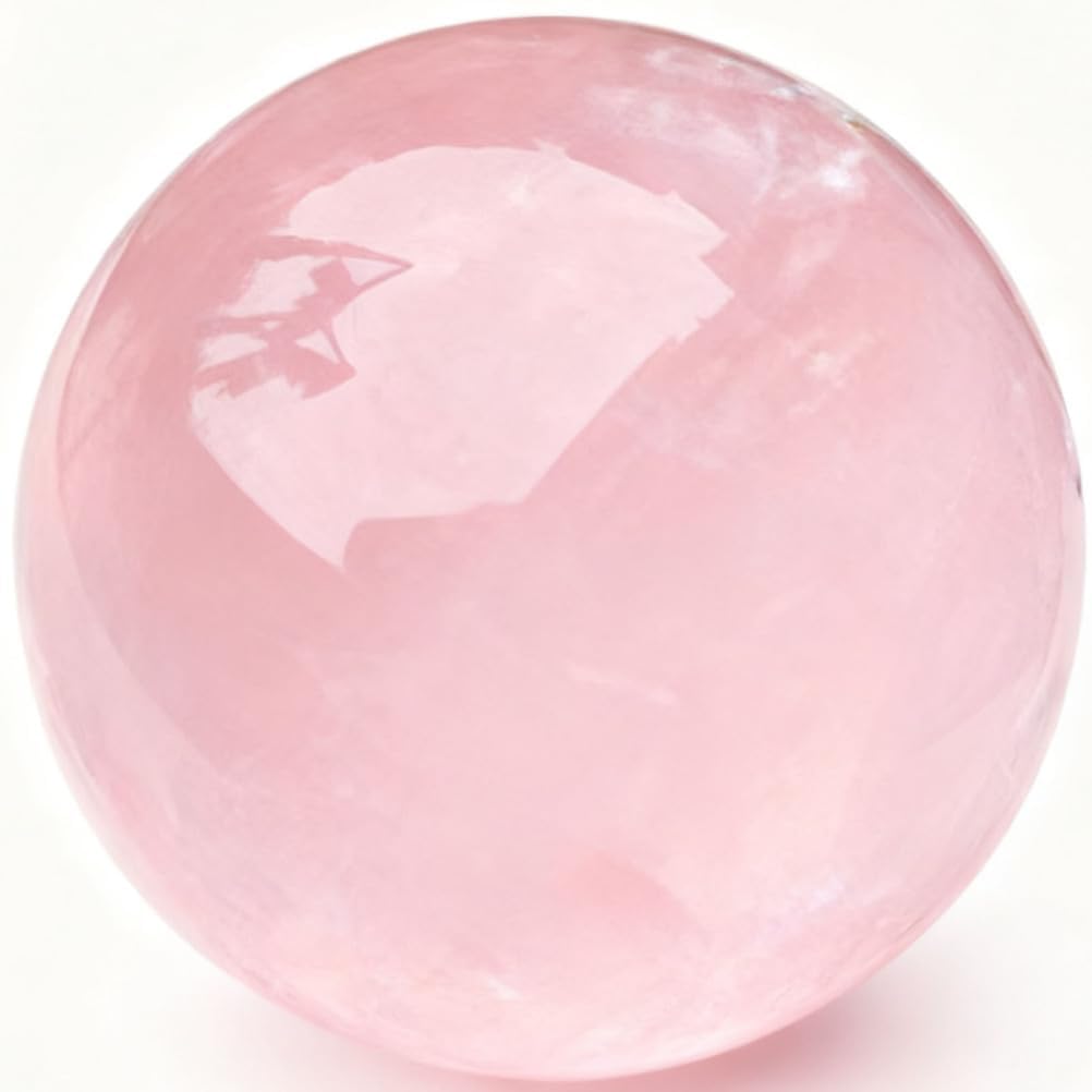 Rose Quartz Crystal Spheres, Rare Protective Stone Balls Powder Crystal Glass Sphere Decor Chic Desktop Adornment Elegant Home Office Bedroom for, Feng Shui,20mm