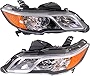 Evan-Fischer Headlight Set Compatible with 2013-2016 Acura RDX Left Driver and Right Passenger Side Halogen With bulb(s)