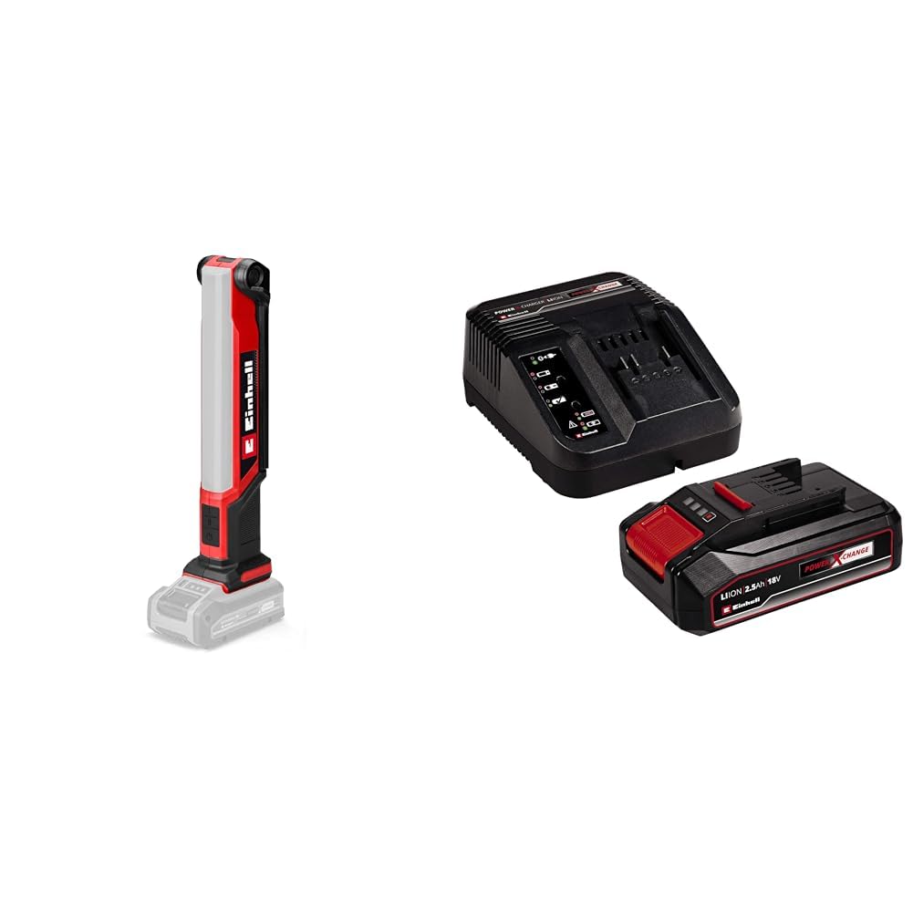 Einhell TE-CL 18/1000 S Li - Solo, Akülü Projektör + Einhell 18V 2,5 Ah PXC Starter Kit, Akü & Şarj Cihazı