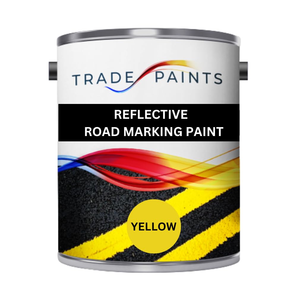 Trade Paints Reflective Road Line Car Park Marking Paint (20 Litre, Yellow)