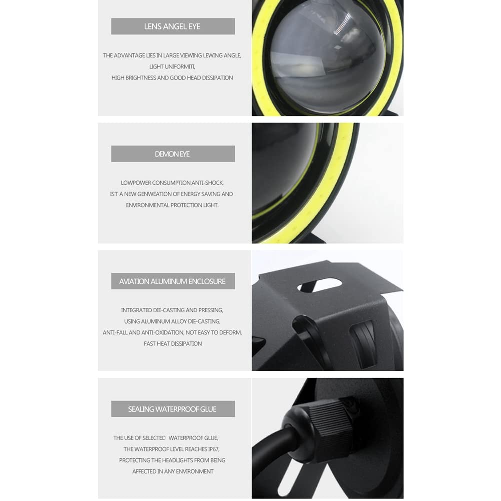 Faro LED Per Bici Elettrica 12V-80V – Luce Anteriore 3000 Lumen, In Lega Di Alluminio, Universale