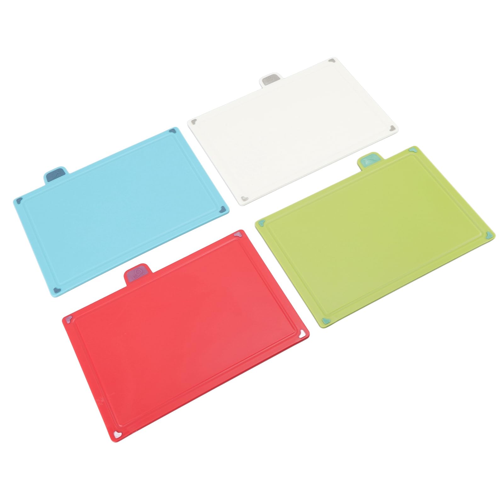 Robustes 4er-Set Schneidebretter aus Kunststoff für die Küche mit Rutschfestem Design, Ideal für die Zubereitung von Fleisch und Gemüse