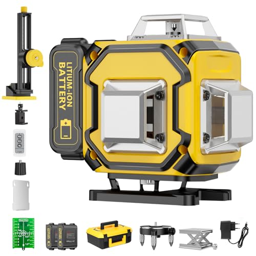 Niveau Laser Chantier Autonivelant 360° x 4, Lazer Niveaux 4D 16 Lignes Laser, Autonivellement et...