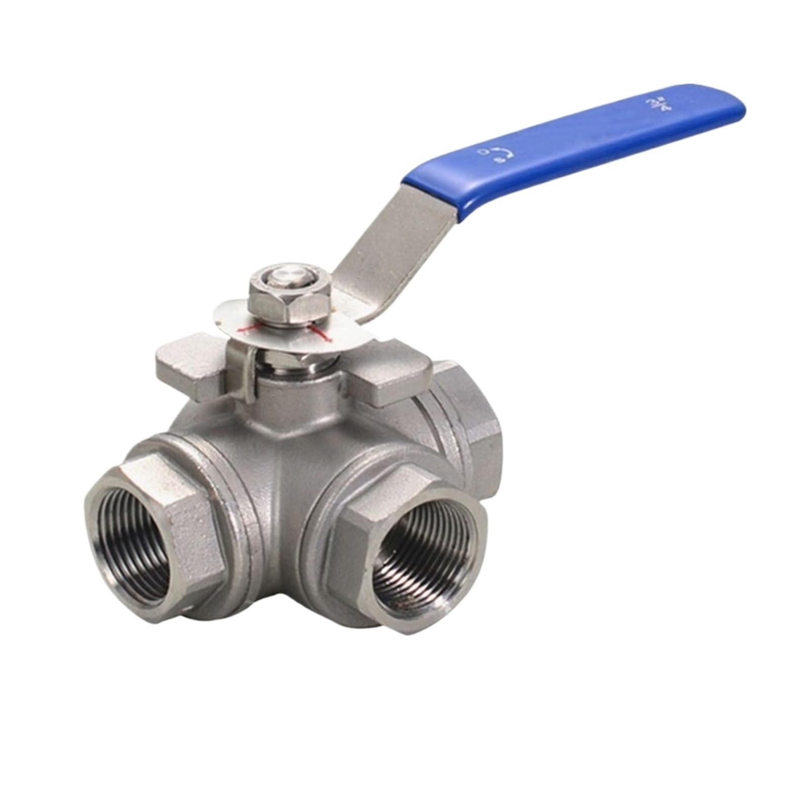 Válvula de bola Válvula de bola de acero inoxidable 304, 1/4, 3/8, 1/2, 3/4, 1 ", 2", puerto completo hembra, puerto T/L, adaptador de conector de válvula de bola de 3 vías for agua, aceite, aire y Ga