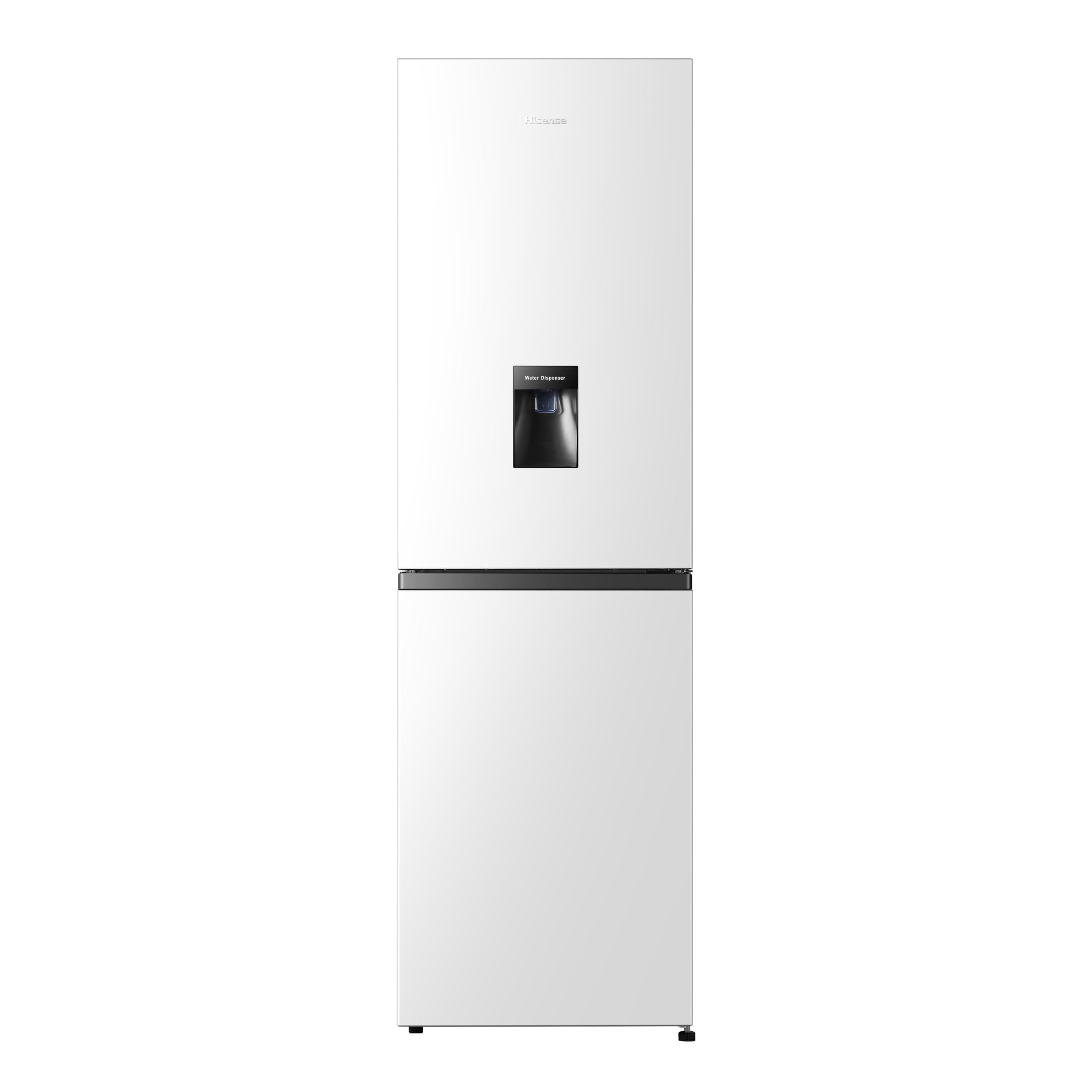Hisense RB327N4WWE 55cm Freestanding 50/50 Fridge Freezer - 251 litre capacity - Total No Frost - Non-plumbed Water Dispenser - White - E Rated, H182.4 x W55 x D55.7 (cm)