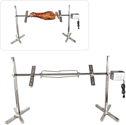 Miniatura 9 de Kit de parrilla eléctrica para barbacoa de 53 pulgadas, motor de asador automático, herramienta de parrilla de acero inoxidable, kit de asador