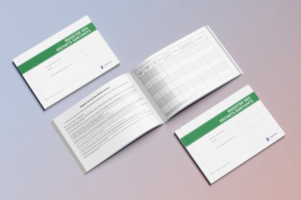 Registre des Déchets Sortants – Format A4 paysage – 64 pages – Document papier prêt à l’emploi pour assurer la traçabilité des déchets sortants conformément à la réglementation - LEGIMEDIA ÉDITIONS