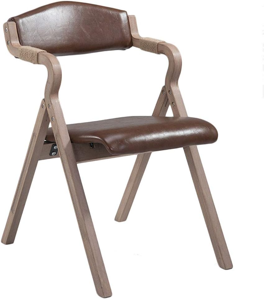 Folding Chair Household Retro Multipurpose Solid Wood Frame Sponge Cushion Assembly Soft Non-Slip Simple, 20 Colors Dual-use (Color : B, Size : 49x59x77cm)