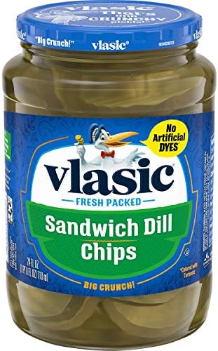 Vlasic Sandwich Dill Pickle Chips, Keto Friendly, 24 FL OZ