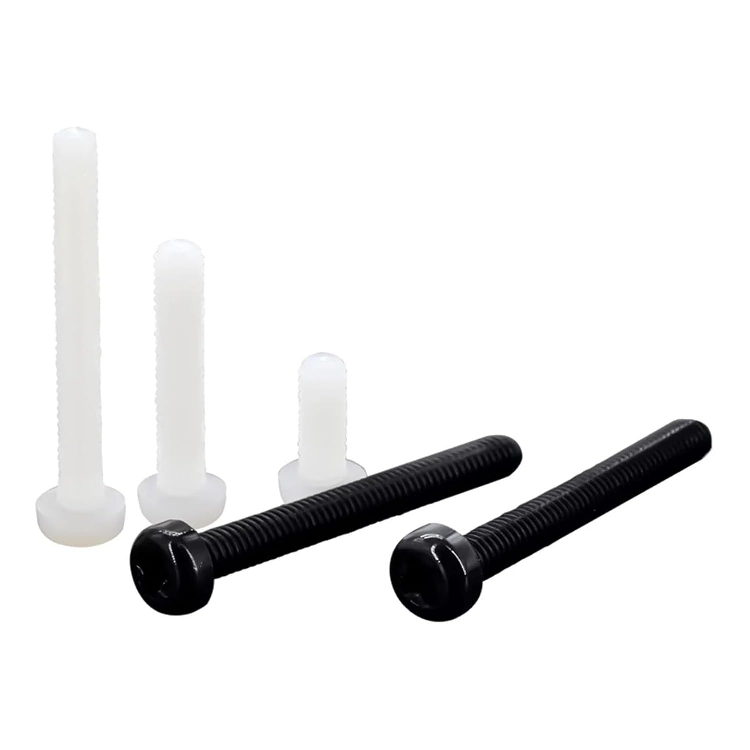 30-500Pcs Metric Thread White Or Black Nylon Plastic Insulation Phillips Pan Head Cross Round Machine Screw Bolt Length 4-50mm(White,M2x20 (500Pcs))