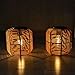 Hanging Solar Lanterns Outdoor Waterproof, 2 Pack Rattan Outdoor Lanterns, Outdoor Solar Hanging Lights, Lantern Lamp Decorations for Outside Yard Garden Pathway Porch Indoor Table Rattan Decor