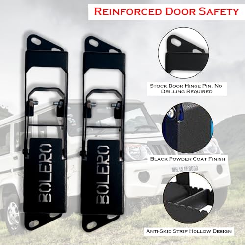 Image of Foldable Car Door Step for Mahindra Bolero 4x4 - Heavy Duty Rust-Proof Roof Access Pedal, Strong & Durable