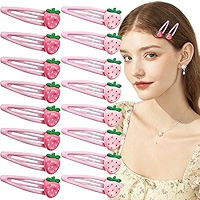 Decoration Strawberry KC ピンク ソックスおまけ付き Amazon.com : 20 PCS Cute Strawberry Pink Y2K Hair Clips