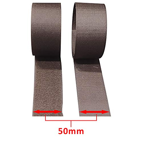 Fecho De Contato Macho E Fêmea 50mm X 1 Metro Cor Café