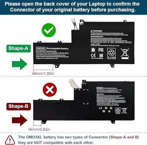 Image of OM03XL Battery Compatible for HP EliteBook X360 1030 G2 Series | OMO3XL 863167-171 863167-1B1 863280-855 HSTNN-IB70 HSTNN-IB7O HSTNN-1B70 HSN-I04C Battery