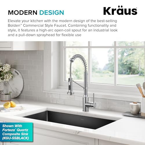 Kraus KPF-1610SS Bolden Commercial Style 2-Function Single Handle Pull Down Kitchen Faucet In Stainless Steel thumb #2