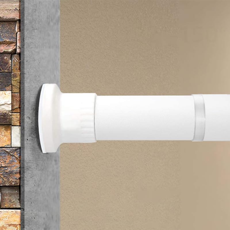 Room Divider Curtain Rod 43-63 inch,Adjustable Shower Curtain Rods,No Drilling,Closet Telescopic Poles,Expandable Balcony Tension Pole,white