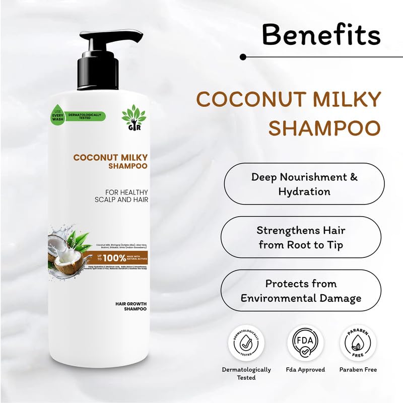 Image of GIR Coconut Milky Shampoo & Conditioner Combo - Special Coconut & Milk Formula - for strength & shine Hair (Cocount Milky S750+C750 ML)