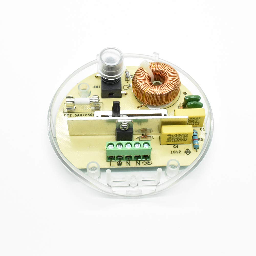 Fußdimmer 60-300W Transparent Rund Universal-Dimmer Schnur-Zwischendimmer Dimmer für Halogenlampen und Glühlampen 230V Mod. 1012T