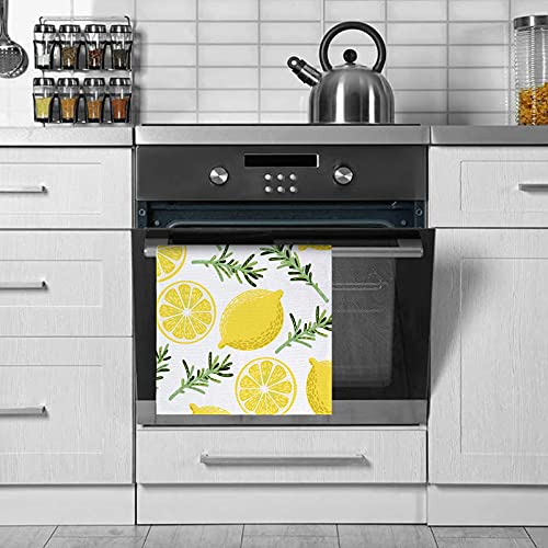 Nialnant Lemon Kitchen Dish Towels Set Of 4, 16 X 23.6 Inch Tea Towels Dishcloths For Kitchen Cleaning, Summer Hand Towels With Hanging Loop, Lemon Kitchen Decor, Housewarming Gifts For New Home #TOP4