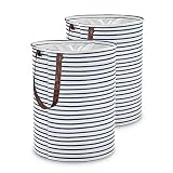 [2 Pack] Yiclick 19 inches 58L Collapsible Large Laundry Hamper, Waterproof Freestanding Laundry Bas