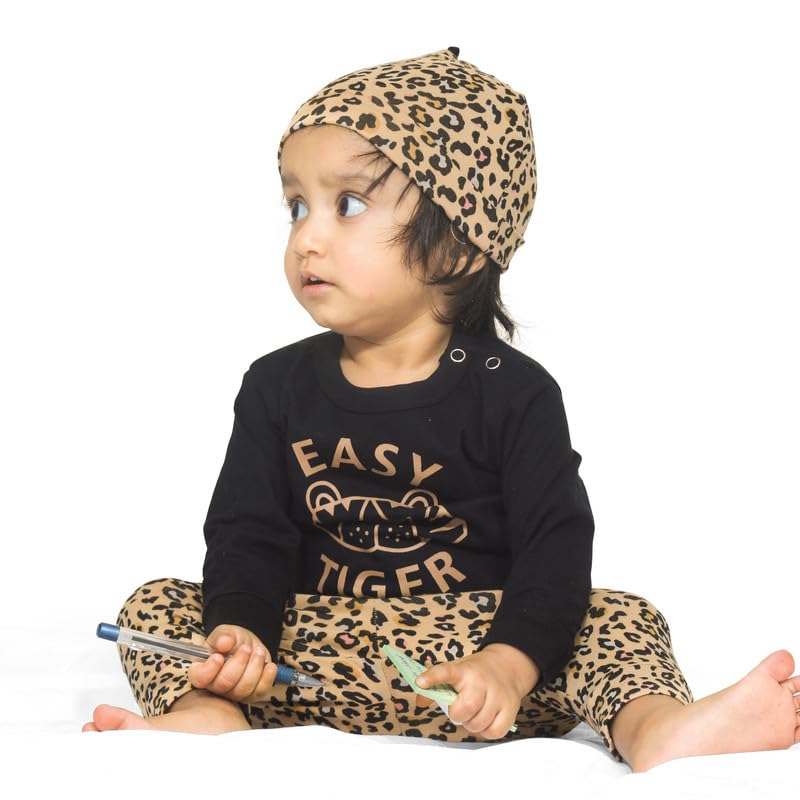 Image of Real Basics Cotton Clothing Sets for Boys & girls - Unisex Clothing sets Full Sleeve T-shirt Pant & Cap