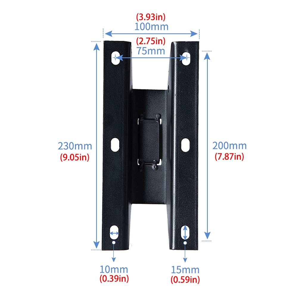 Soporte de Altavoces Altavoz de Soporte de Audio Montaje de Pared Soporte de Soporte de Medios Equipo de Medios Perchador Retractable Soporte de Carga-Rodamiento de Carga 45kg Negro
