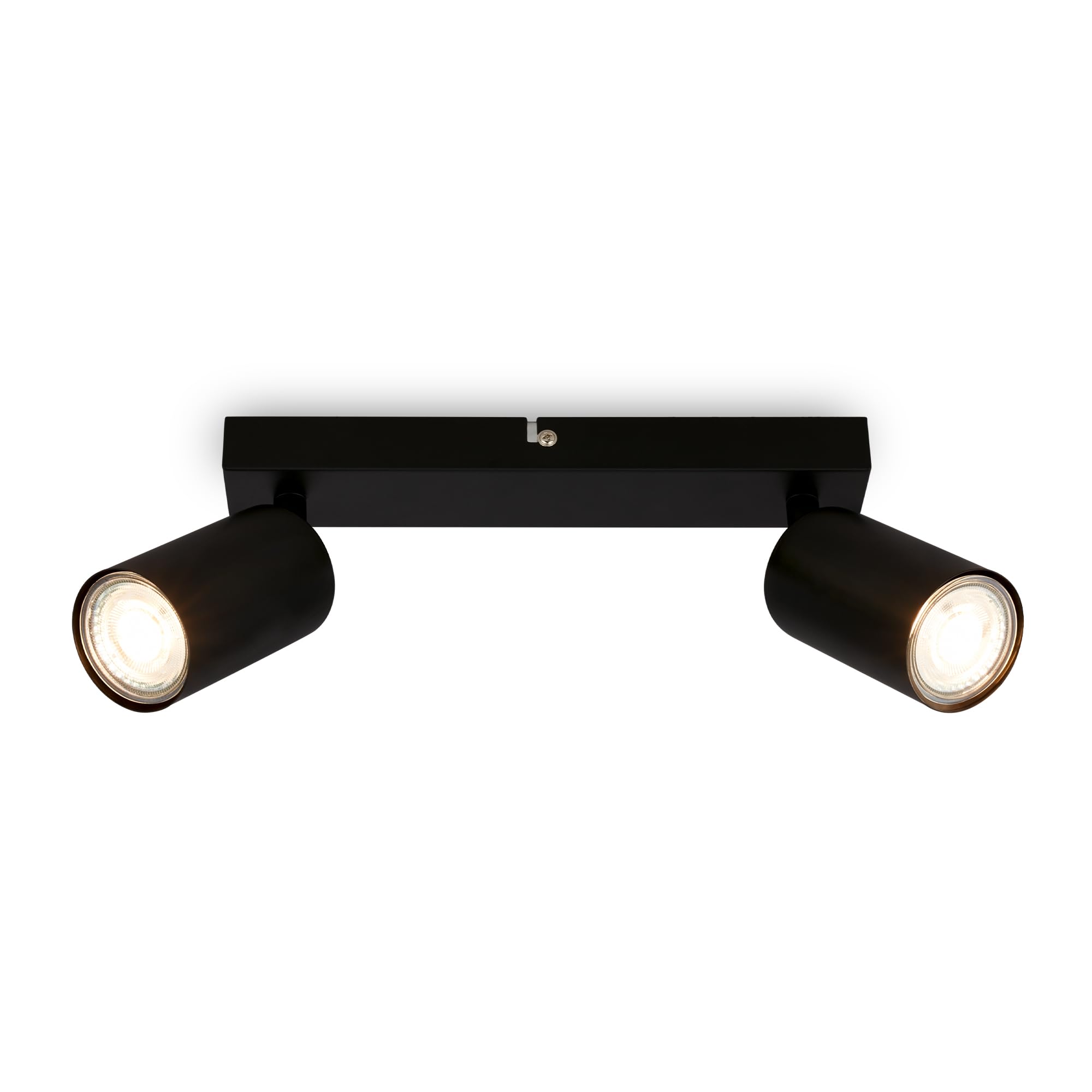 Briloner - Plafoniera LED Soffitto, attacco GU10, max. 9 W, lampadario soggiorno, camera da letto, cucina, bagno, faretti led soffitto, applique da parete, nero, 2 Luci