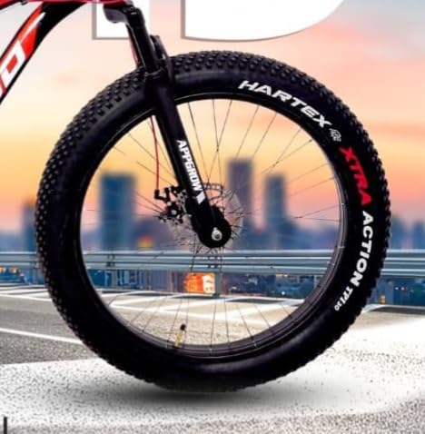 Image of Rapid Fat Tyre Mountain Bike, 26-inch Wheels, Disc Brakes, Black and Red