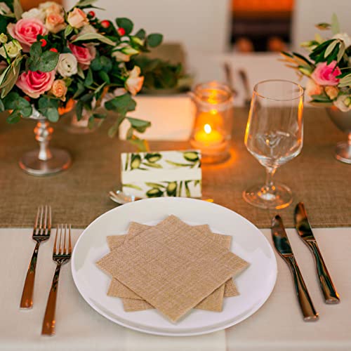Spiareal-100-Pcs-Burlap-Paper-Napkins-10-x-10-Inches-Rustic-Brown-Napkins-Disposable-Dinner-Decorative-Cocktail-Napkins-for-Party-Wedding-Birthday