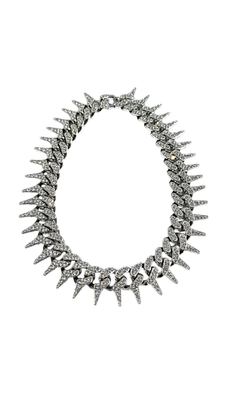 the mystic shoppe Steel Diamond Spike Chain for Men | Full-Length Heavy Necklace | Stylish Hip-Hop Jewelry | Durable Stainless Steel Chain | Bold Fashion Accessory Gift for Men & Boys-picture-12