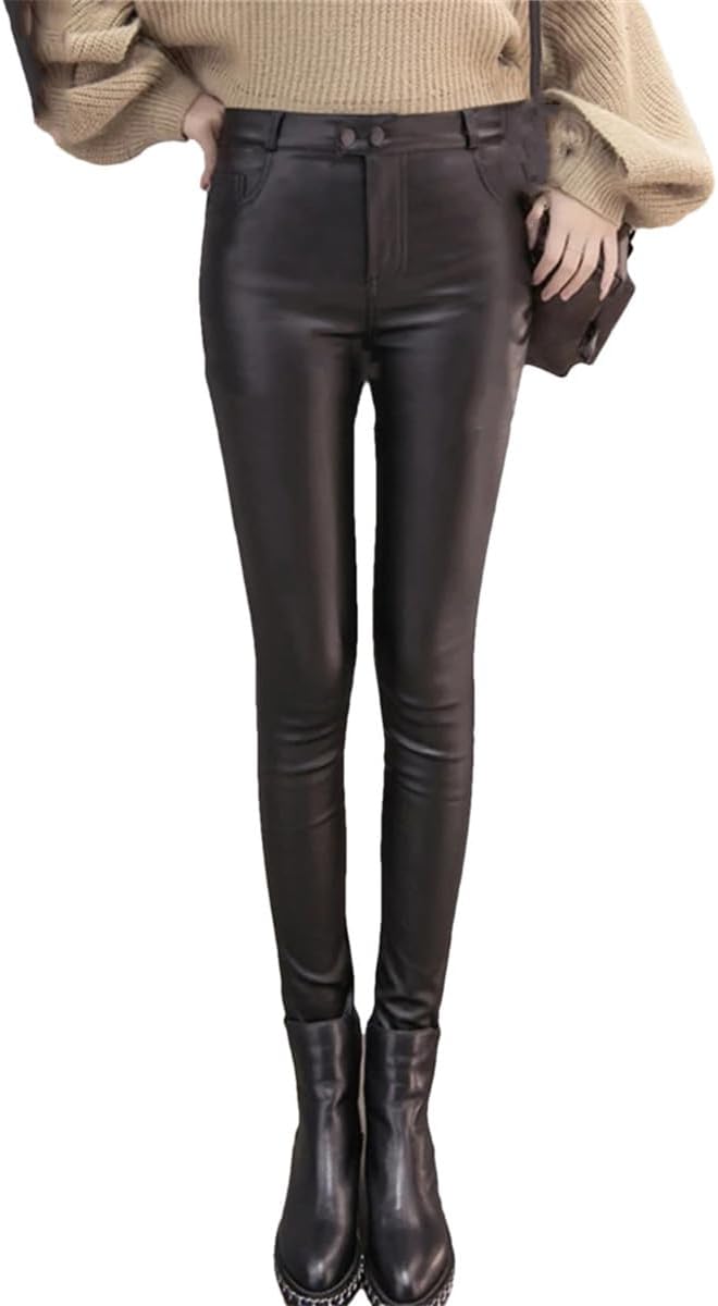 Women's PU Leather Trousers Stretch Pencil Tights