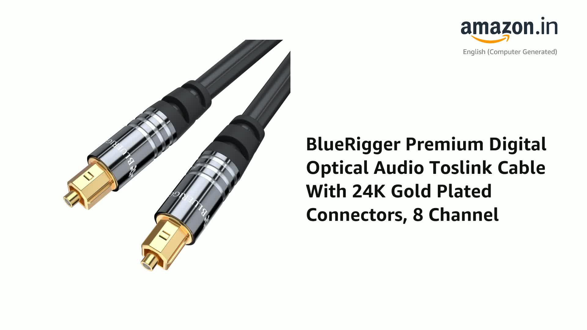 BlueRigger Premium Digital Optical Audio Toslink Cable - With 24K Gold Plated Connectors (for Home Theatre, Xbox, Playstation Etc.) (75FT) - Price History